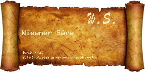 Wiesner Sára névjegykártya